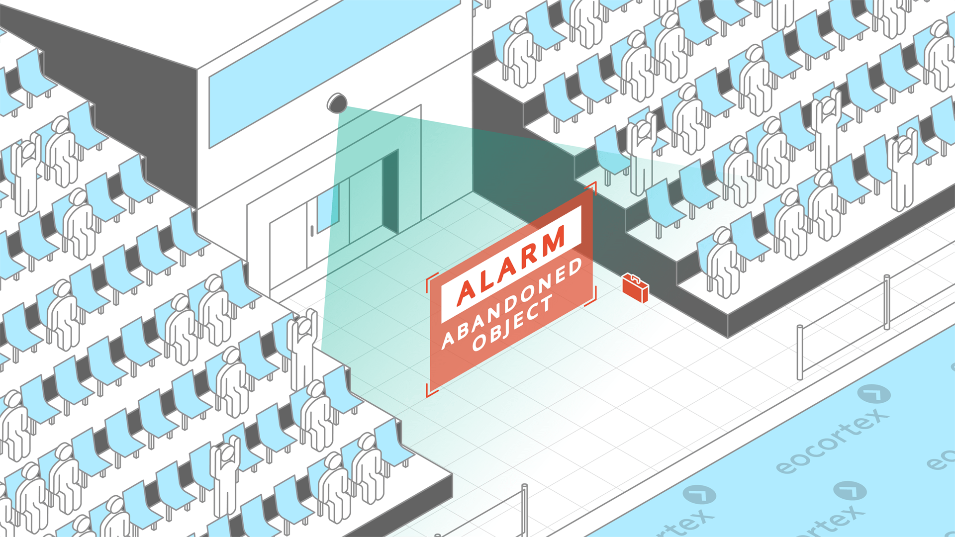 Abandoned Object Detection for Sport Facilities Operating principle of Abandoned Object Detection video analysis module in the context of sport facilities. Software used: Eocortex Video Management Software.